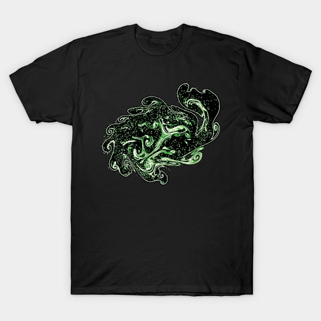 Aromantic Pride Swirling Liquid Galaxy T-Shirt by VernenInk